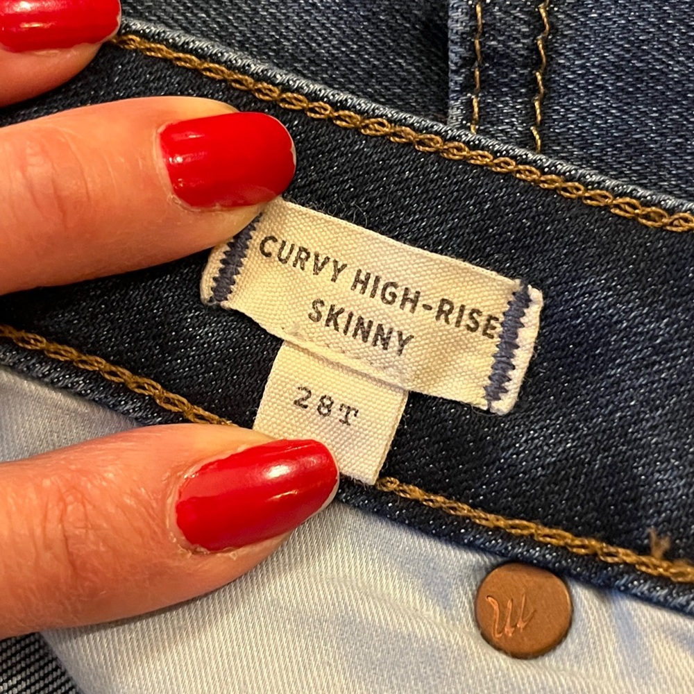 Madewell curvy high-rise skinny jeans. Soft, slimming, stretchy. Medium Blue. 28 - Picture 6 of 13